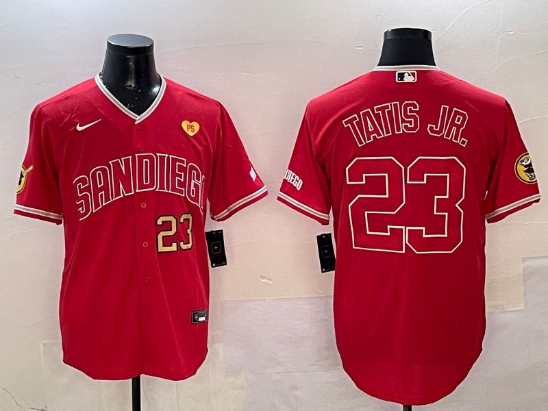 Men San Diego Padres #23 Tatis jr Red Jointly Name Game Nike 2025 MLB Jersey style 5->san diego padres->MLB Jersey